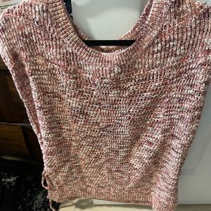Lucky Brand Sleeveless sweater. size M pink and white